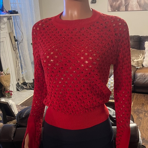 Zara Sweaters - Zara Red Women's Crew Neck Sweater